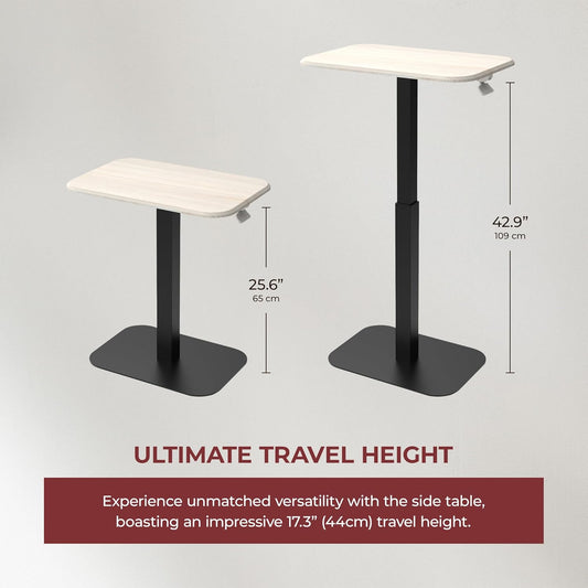 Ergohome™ ELEVANCE Table™- (Black Base Washed Oak Top)