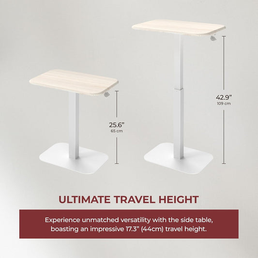 Ergohome™ ELEVANCE Table™- White Base Washed Oak Top