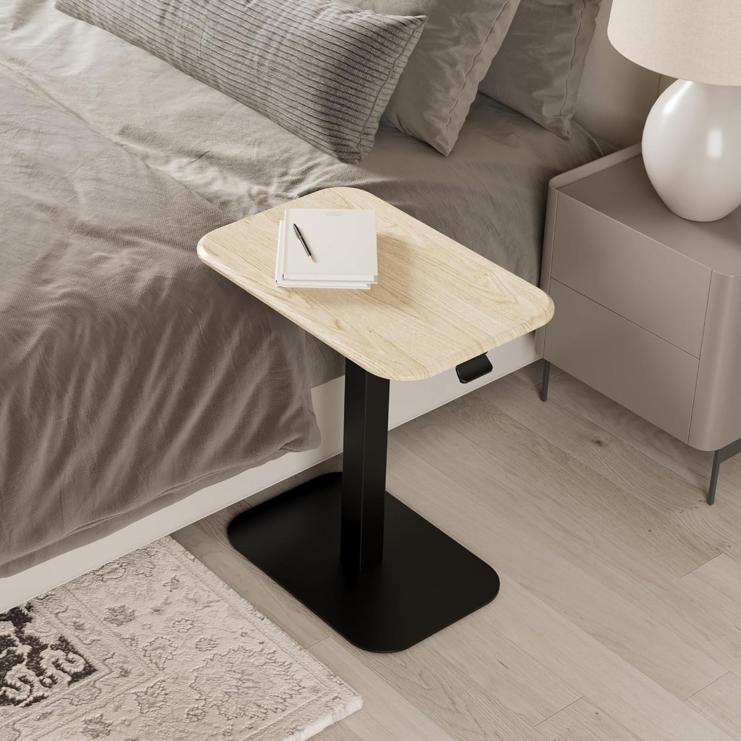 Ergohome™ ELEVANCE Table™- (Black Base Washed Oak Top)