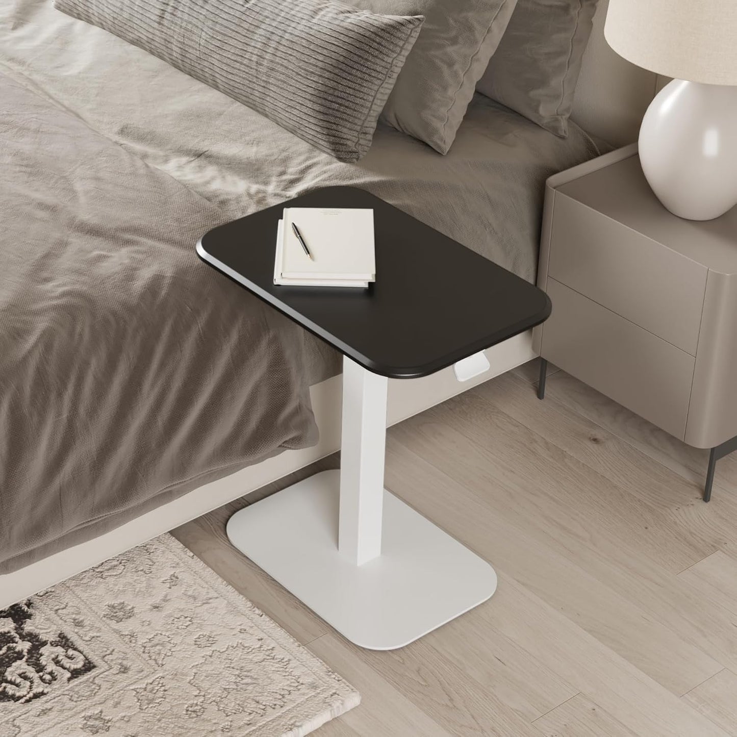 Ergohome™ ELEVANCE Table™- (White Base Carbon Top)