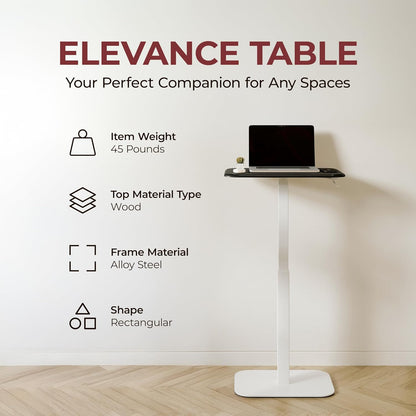 Ergohome™ ELEVANCE Table™- (White Base Carbon Top)