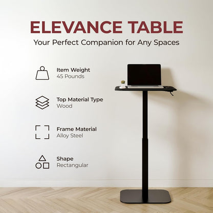 ERGOHOME™ ELEVANCE TABLE™- (Black Base Carbon Black Top)