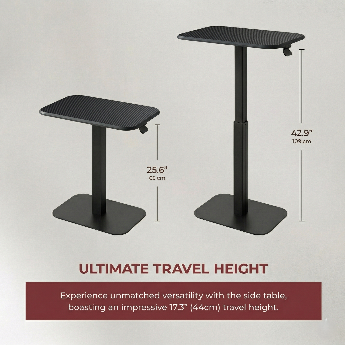 Ergohome™ ELEVANCE Table™ - (Black Base, Carbon Black Top)