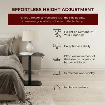 Ergohome™ ELEVANCE Table™ - (Black Base, Carbon Black Top)