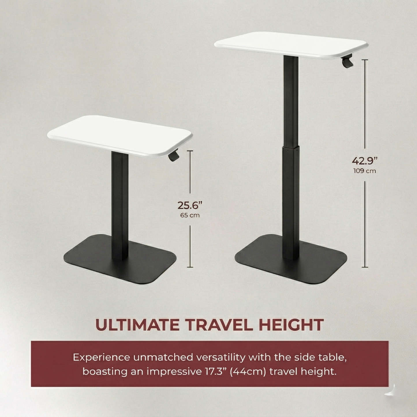 Ergohome™ ELEVANCE Table™ - (Black Base, Cloud White Top)