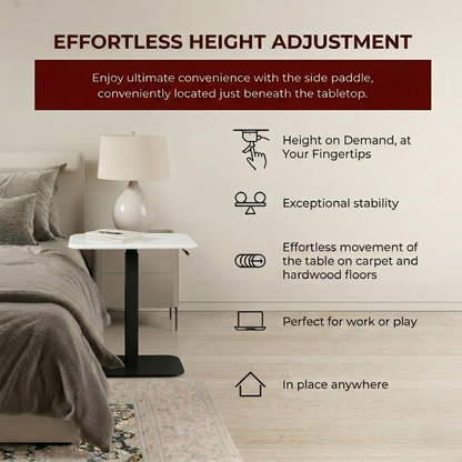 Ergohome™ ELEVANCE Table™ - (Black Base, Cloud White Top)