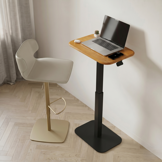 Ergohome™ ELEVANCE Table™ - (Black Base, Golden Maple Top)