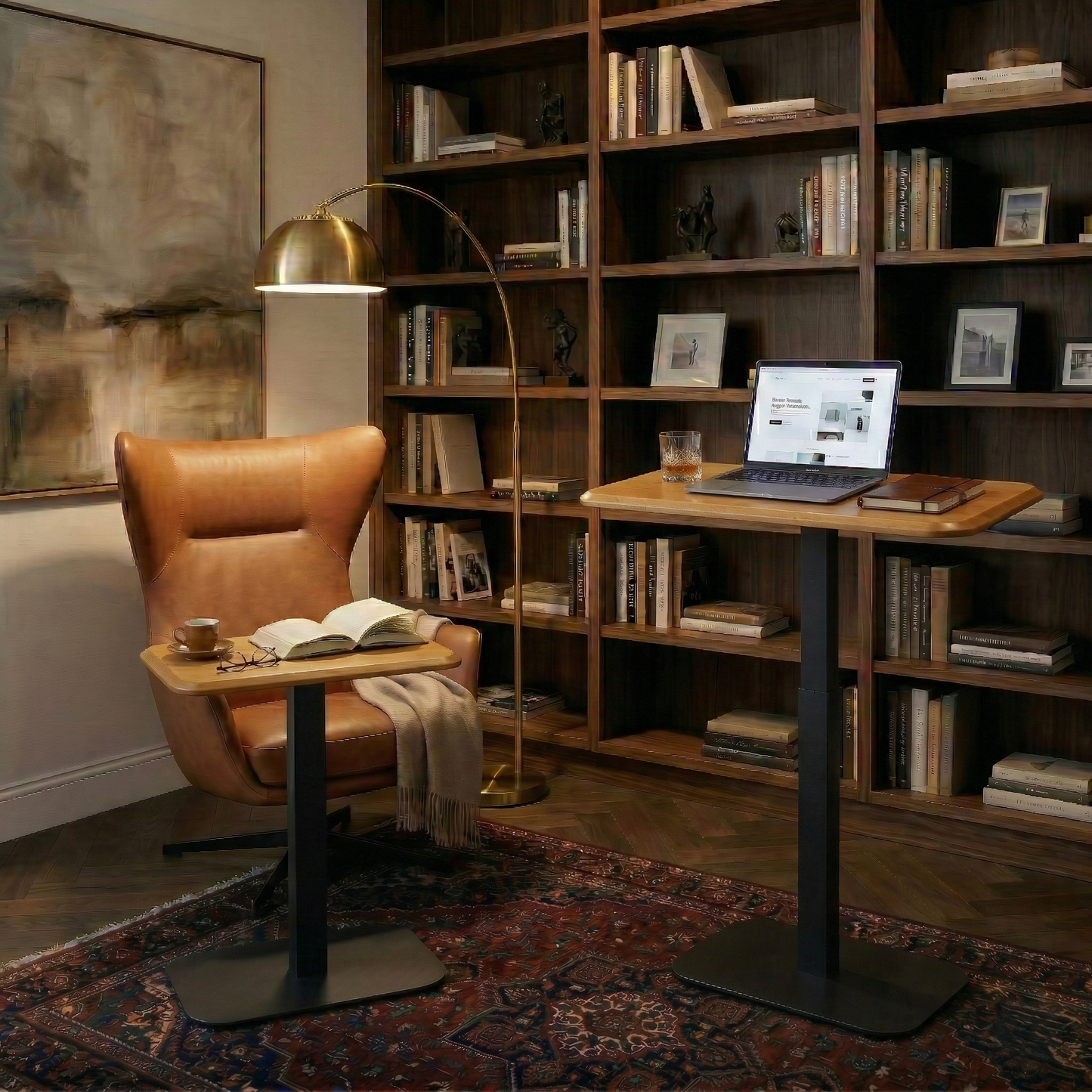 Ergohome™ ELEVANCE Table™ - (Black Base, Golden Maple Top)