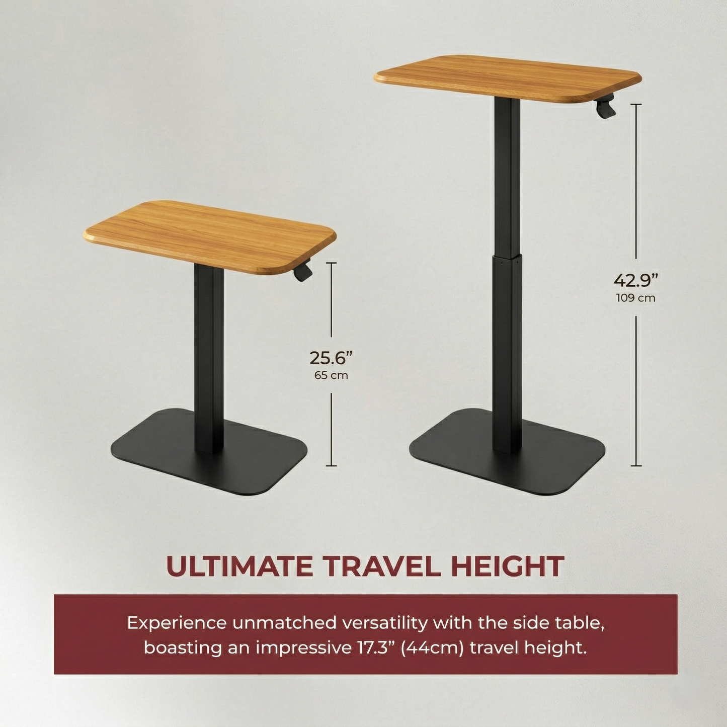 Ergohome™ ELEVANCE Table™ - (Black Base, Golden Maple Top)