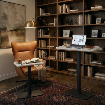 Ergohome™ ELEVANCE Table™ - (Black Base, Washed Oak Top)