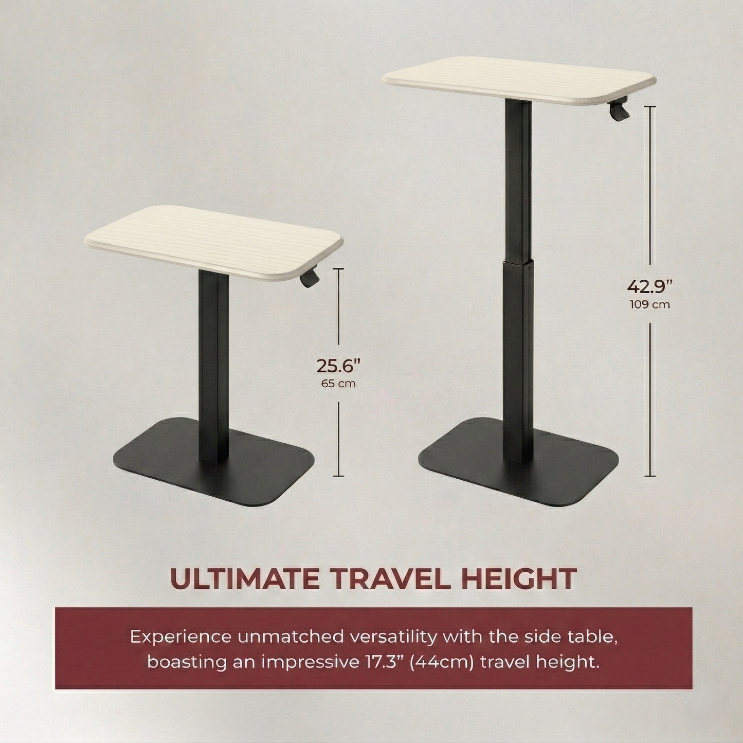 Ergohome™ ELEVANCE Table™ - (Black Base, Washed Oak Top)