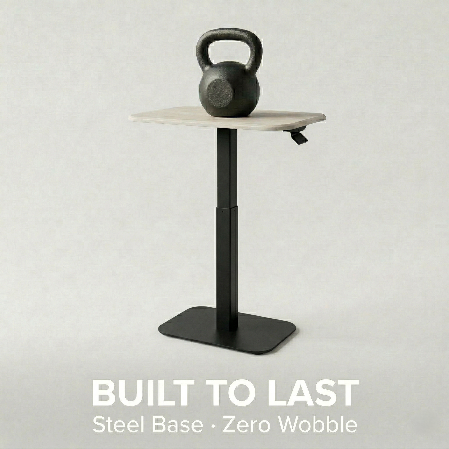 Ergohome™ ELEVANCE Table™ - (Black Base, Washed Oak Top)