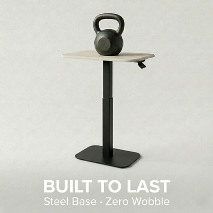 Ergohome™ ELEVANCE Table™ - (Black Base, Washed Oak Top)