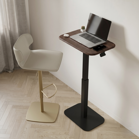 Ergohome™ ELEVANCE Table™ - (Black Base, Walnut Top)