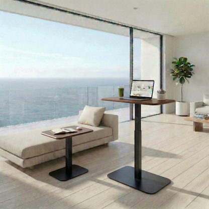 Ergohome™ ELEVANCE Table™ - (Black Base, Walnut Top)