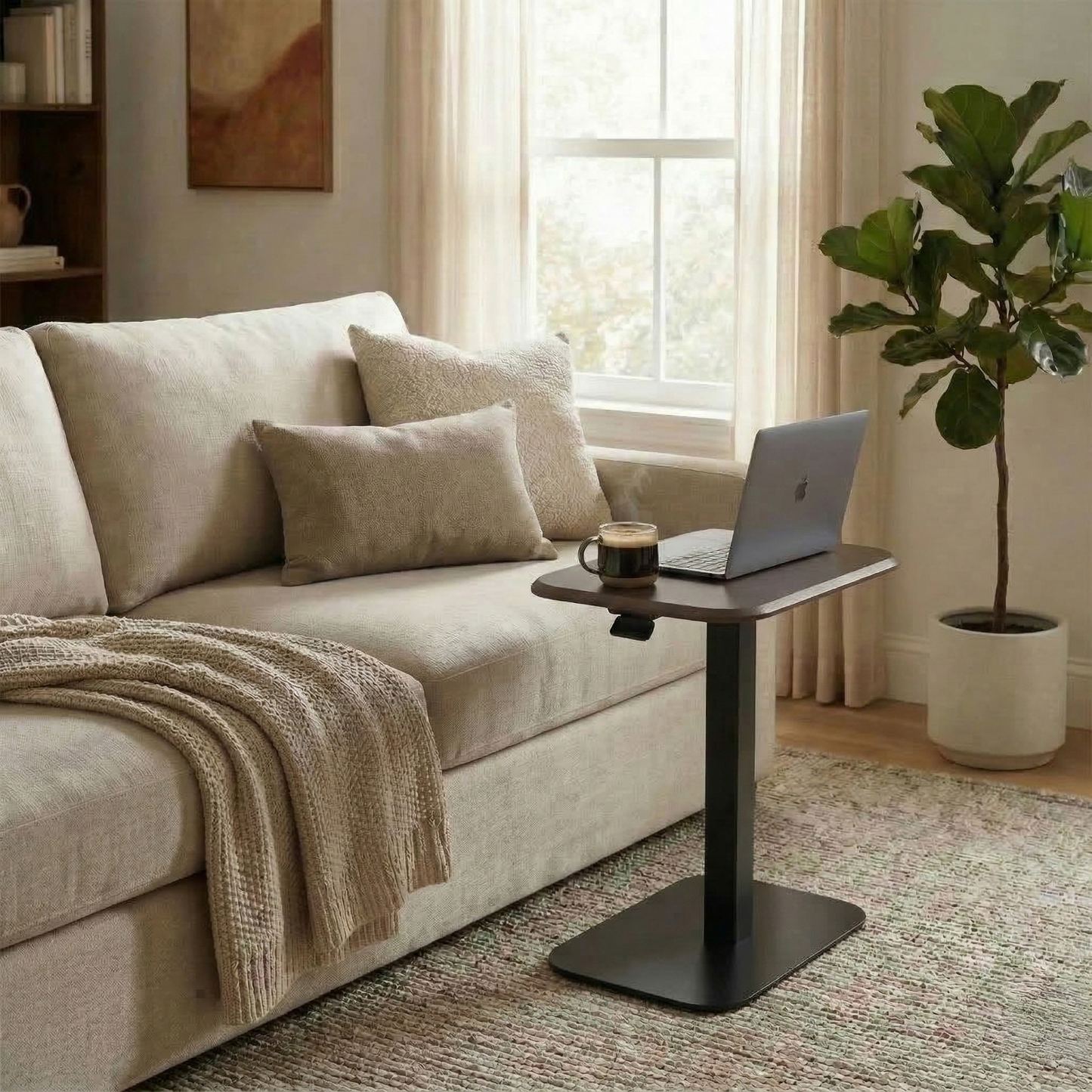 Ergohome™ ELEVANCE Table™ - (Black Base, Walnut Top)