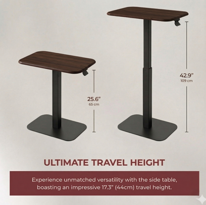 Ergohome™ ELEVANCE Table™ - (Black Base, Walnut Top)