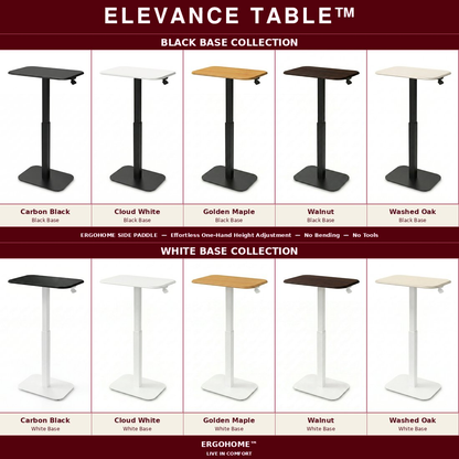 Ergohome™ ELEVANCE Table™ - (White Base, Cloud White Top)