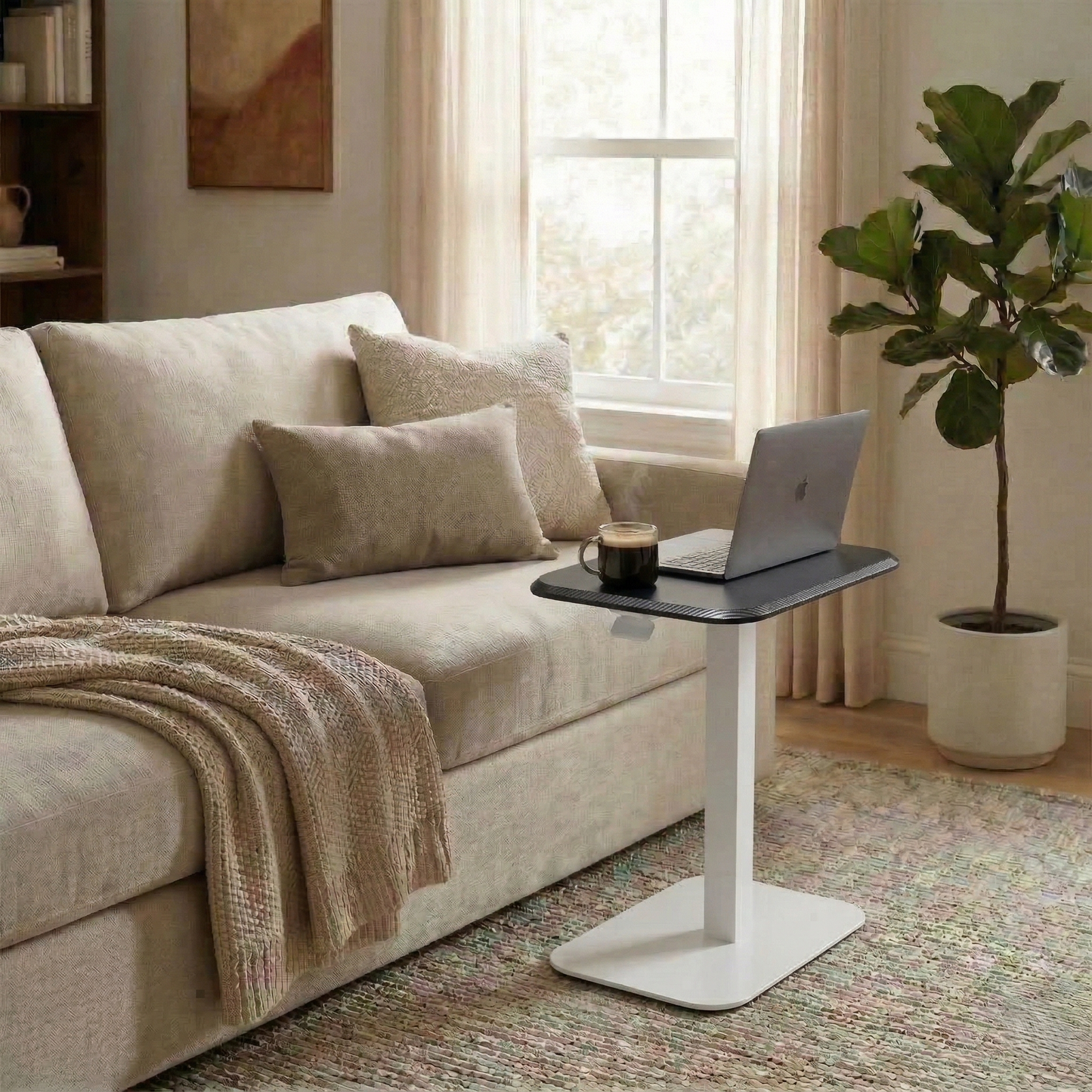 Ergohome™ ELEVANCE Table™ - (White Base, Carbon Black Top)