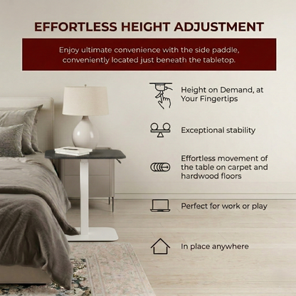 Ergohome™ ELEVANCE Table™ - (White Base, Carbon Black Top)