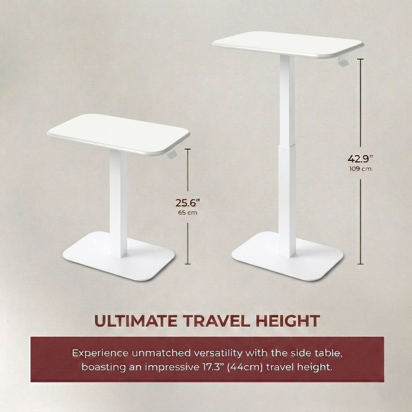 Ergohome™ ELEVANCE Table™ - (White Base, Cloud White Top)