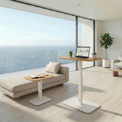Ergohome™ ELEVANCE Table™ - (White Base, Golden Maple Top)