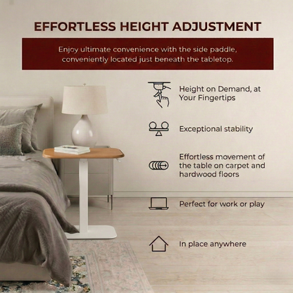 Ergohome™ ELEVANCE Table™ - (White Base, Golden Maple Top)