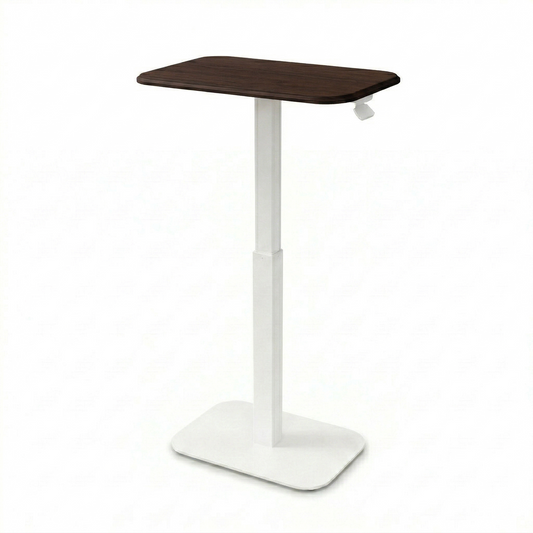 Ergohome™ ELEVANCE Table™ - (White Base, Walnut Top)