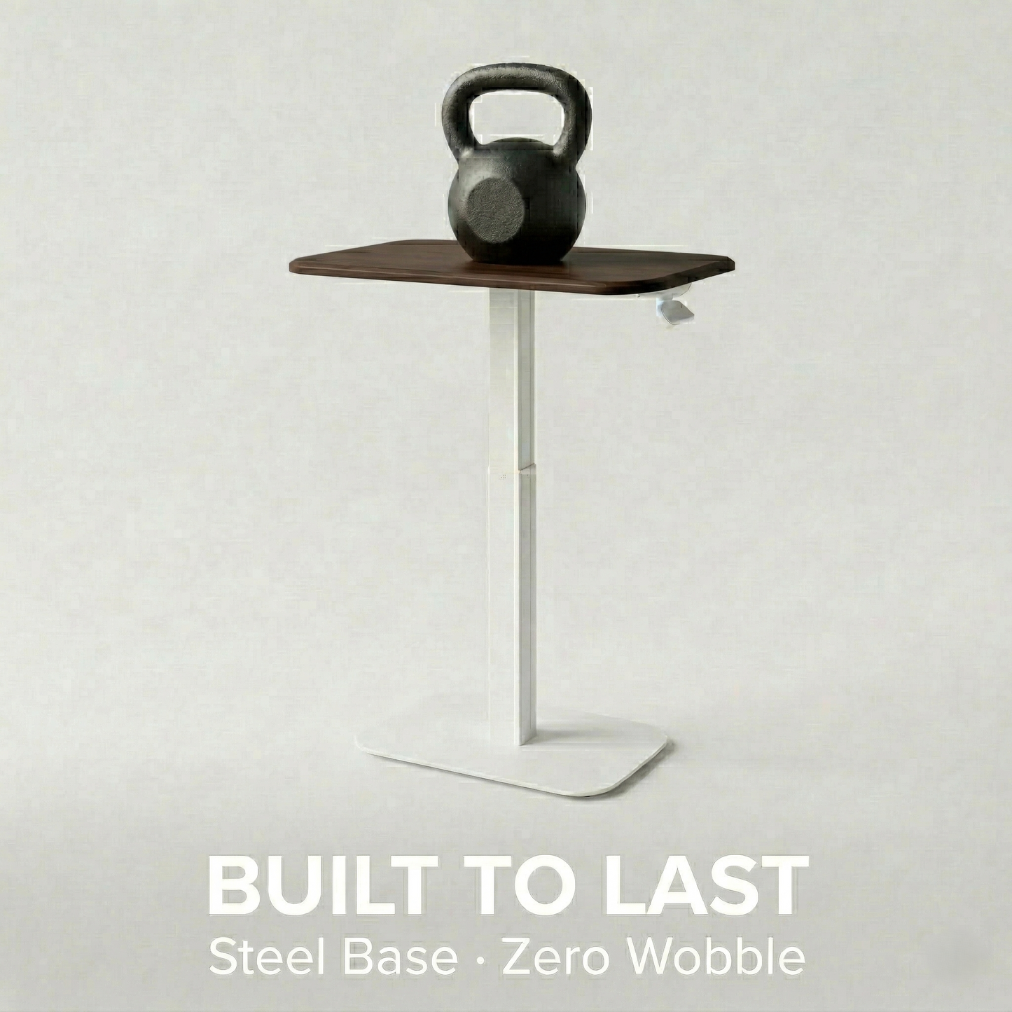 Ergohome™ ELEVANCE Table™ - (White Base, Walnut Top)
