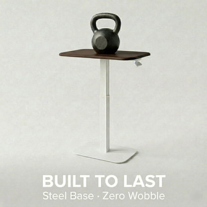 Ergohome™ ELEVANCE Table™ - (White Base, Walnut Top)