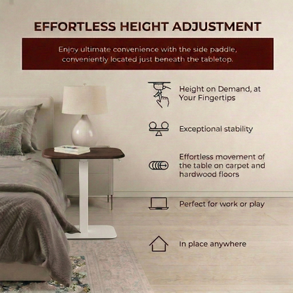 Ergohome™ ELEVANCE Table™ - (White Base, Walnut Top)
